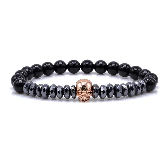 Beaded Skull Energy Bracelet