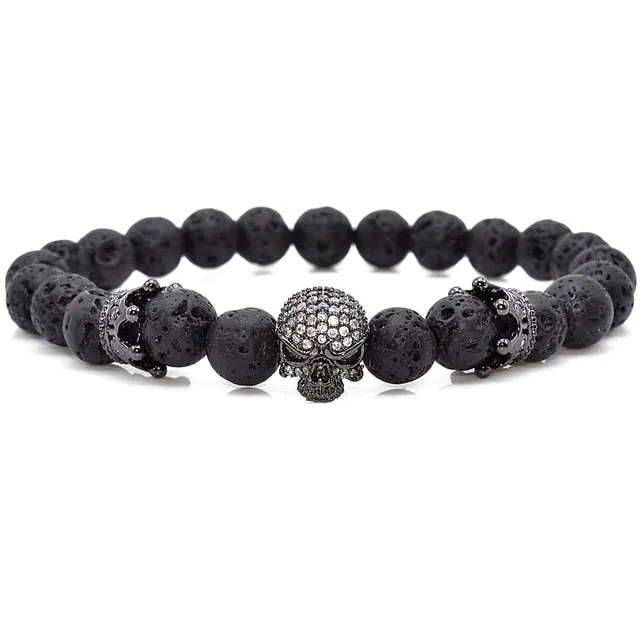 Beaded Skull Energy Bracelet