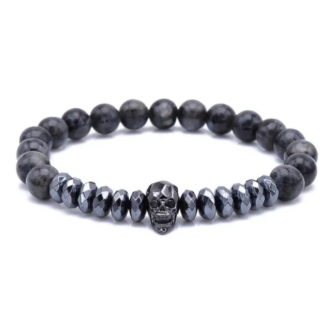 Beaded Skull Energy Bracelet