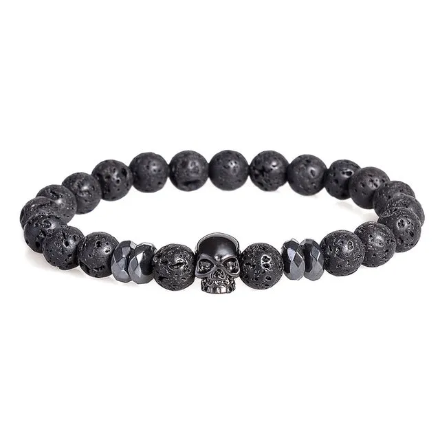 Beaded Skull Energy Bracelet
