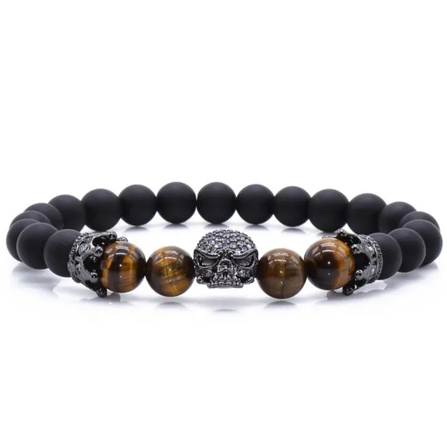 Beaded Skull Energy Bracelet