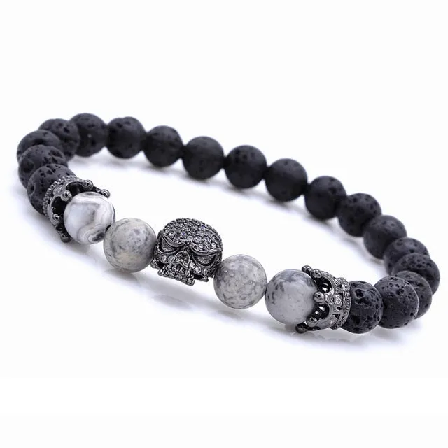 Beaded Skull Energy Bracelet