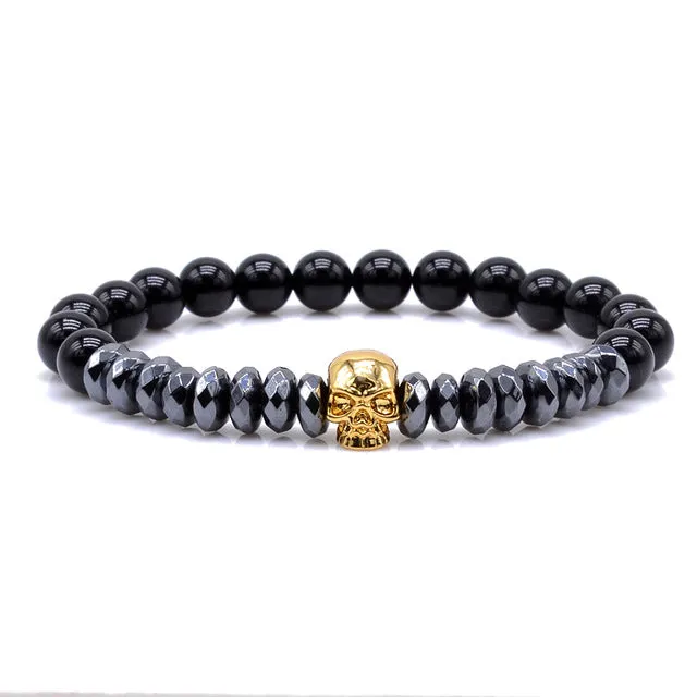 Beaded Skull Energy Bracelet