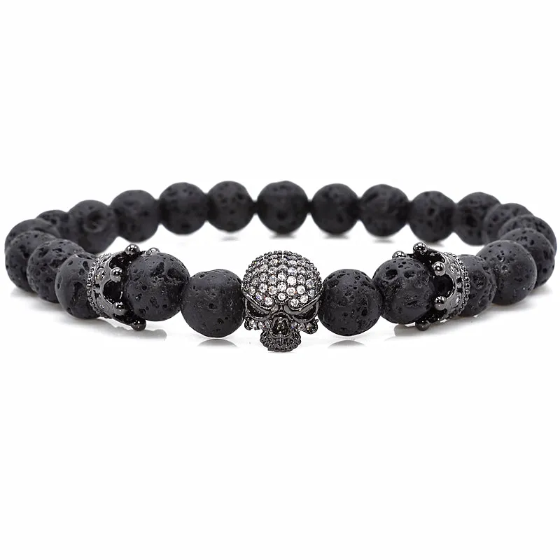 Beaded Skull Energy Bracelet