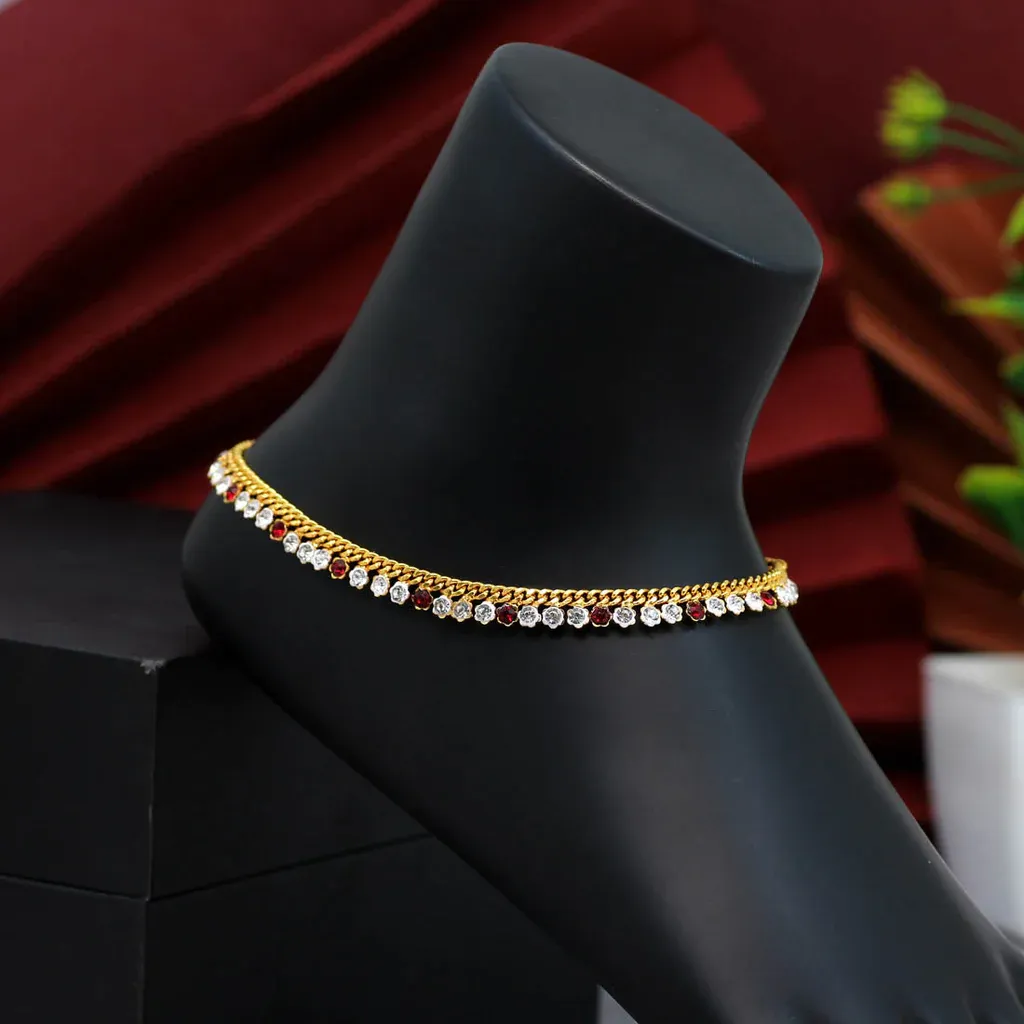 Beautiful Rhinestone Anklets Maroon Color
