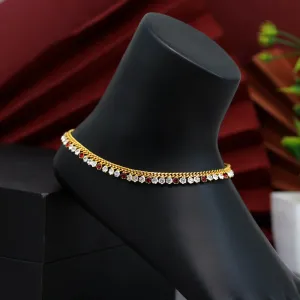 Beautiful Rhinestone Anklets Maroon Color