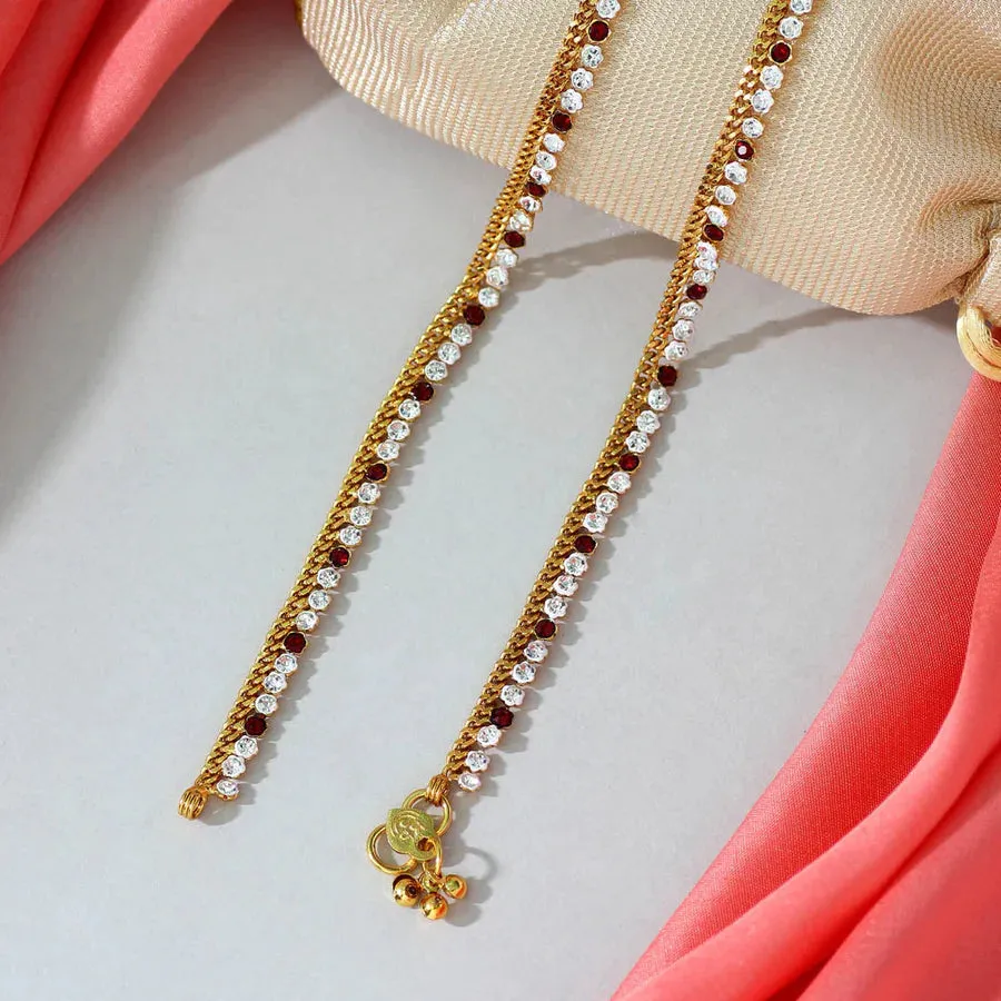 Beautiful Rhinestone Anklets Maroon Color