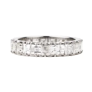 Bell & Bird Scalloped Platinum Carré Cut Diamond Eternity Band
