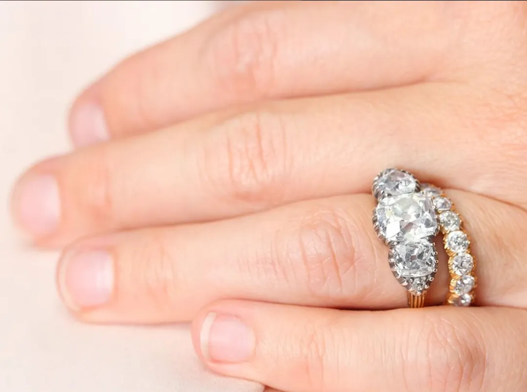 Bell & Bird Signature Cutaway Diamond Eternity Band with Old European Cut Diamonds
