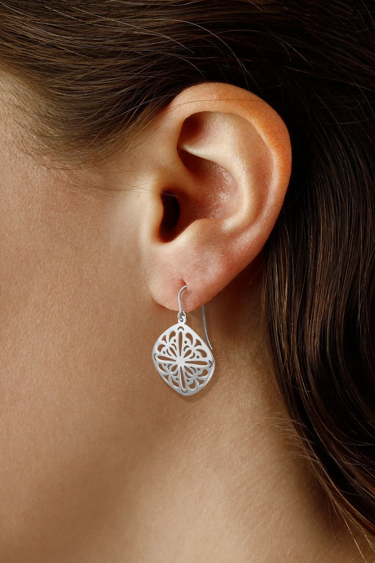 Ben Garelick Sterling Silver Lace Drop Earrings