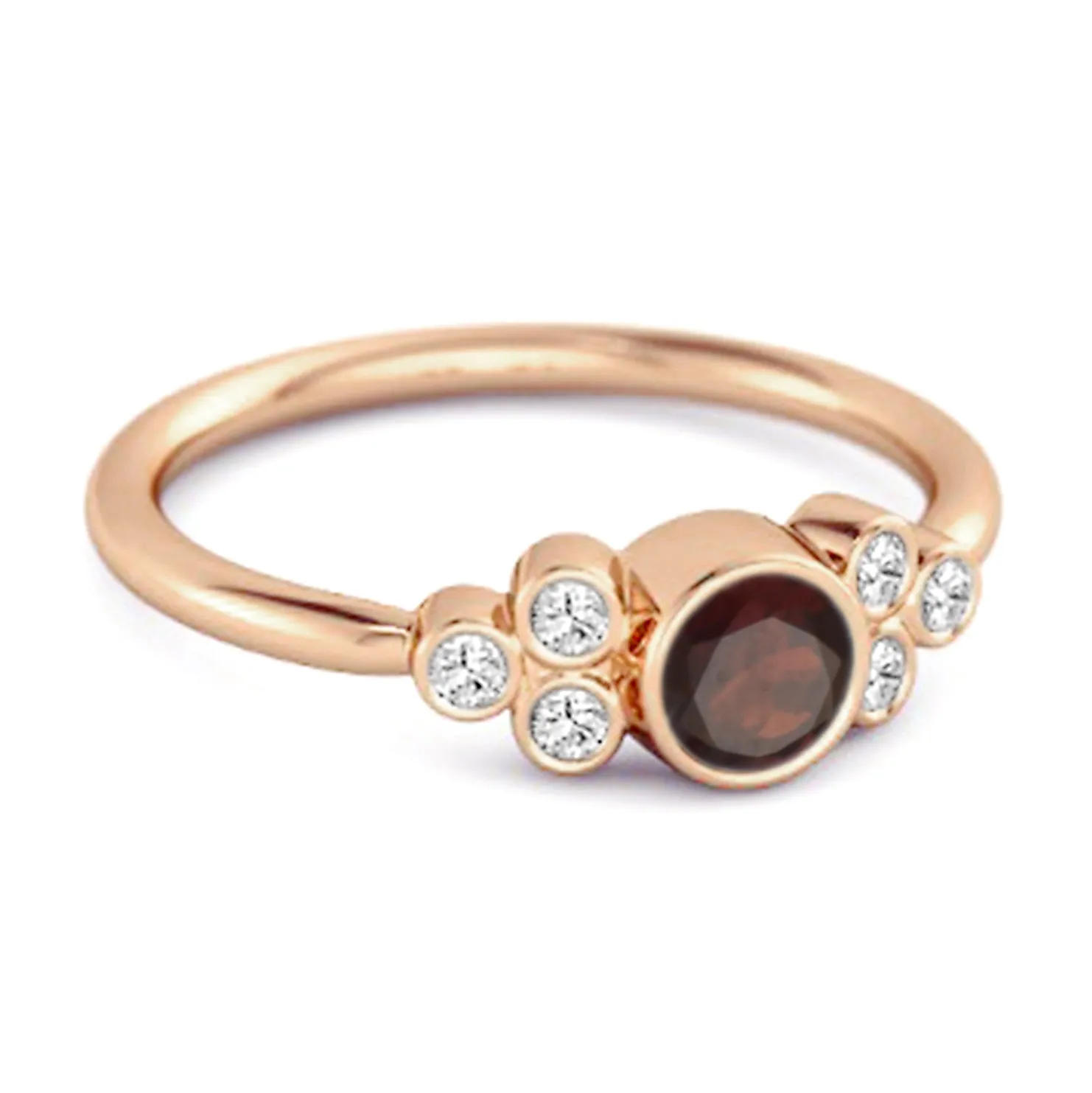 Bezel Set Garnet 925 Sterling Silver Boho Ring