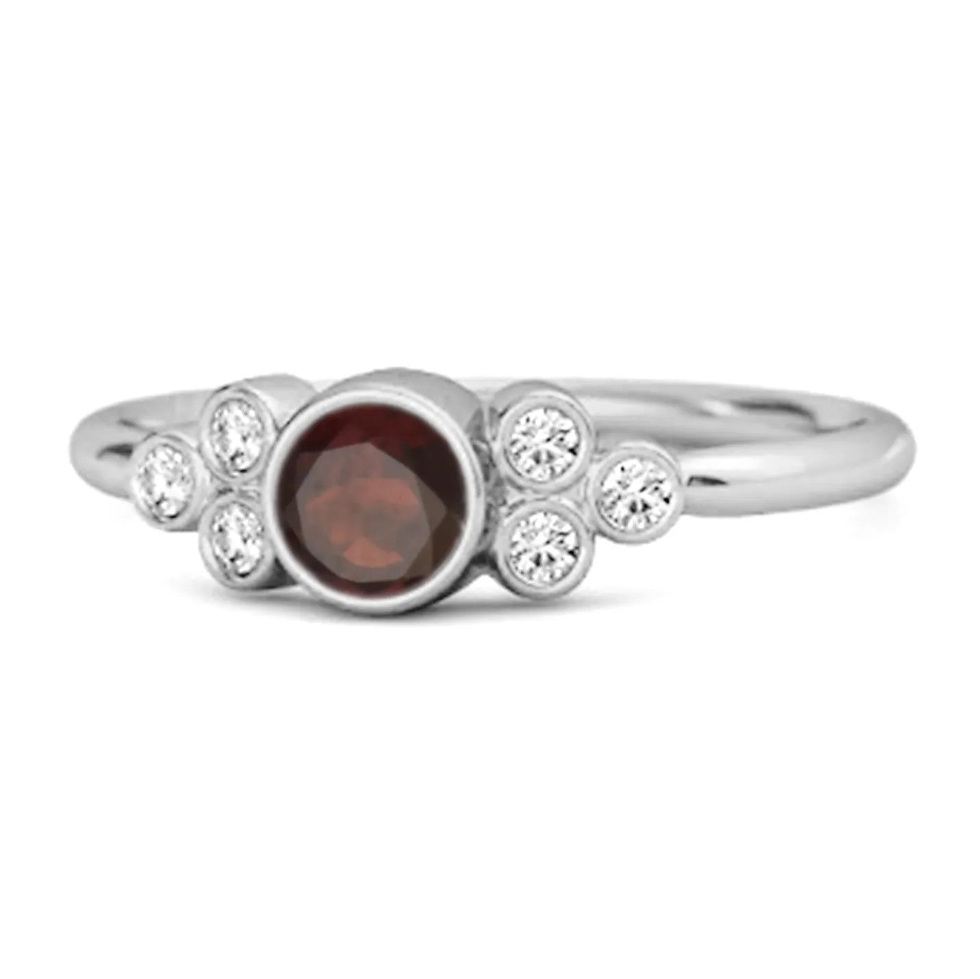 Bezel Set Garnet 925 Sterling Silver Boho Ring