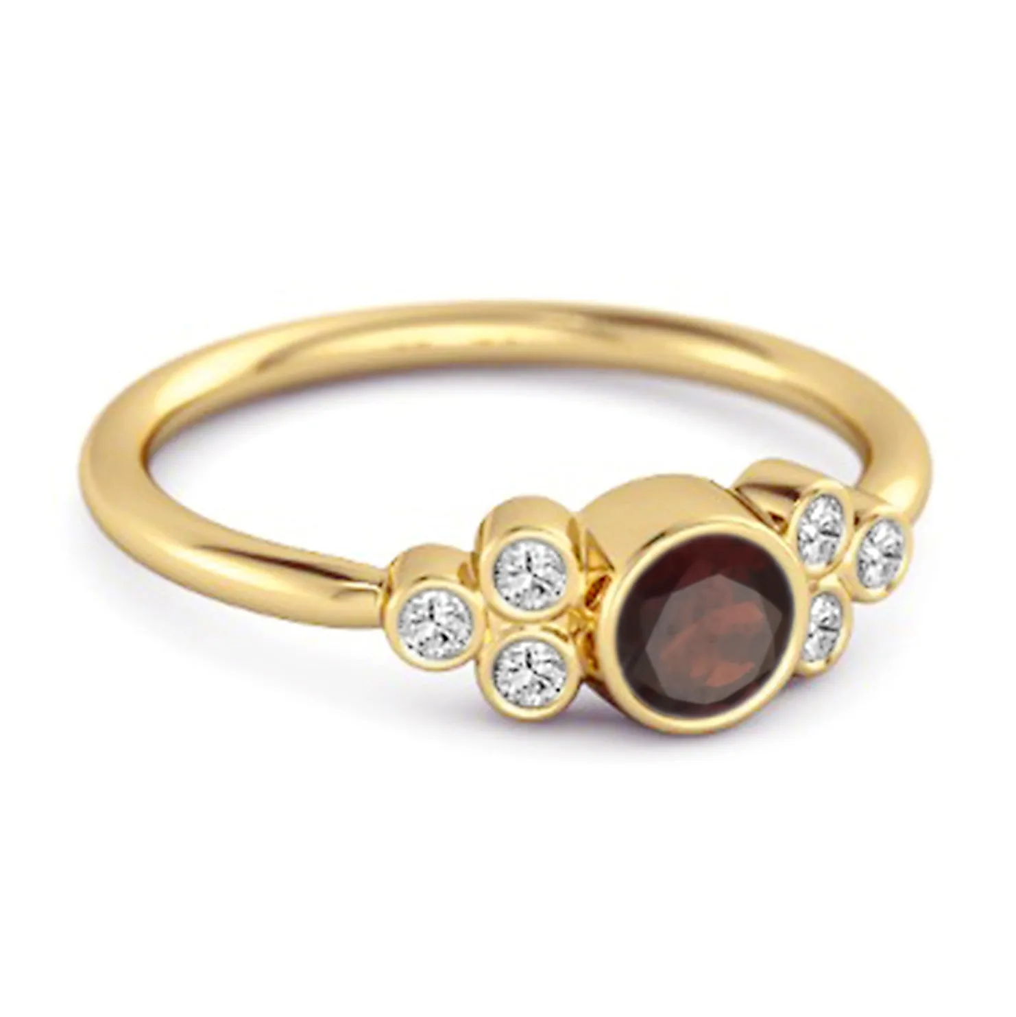 Bezel Set Garnet 925 Sterling Silver Boho Ring