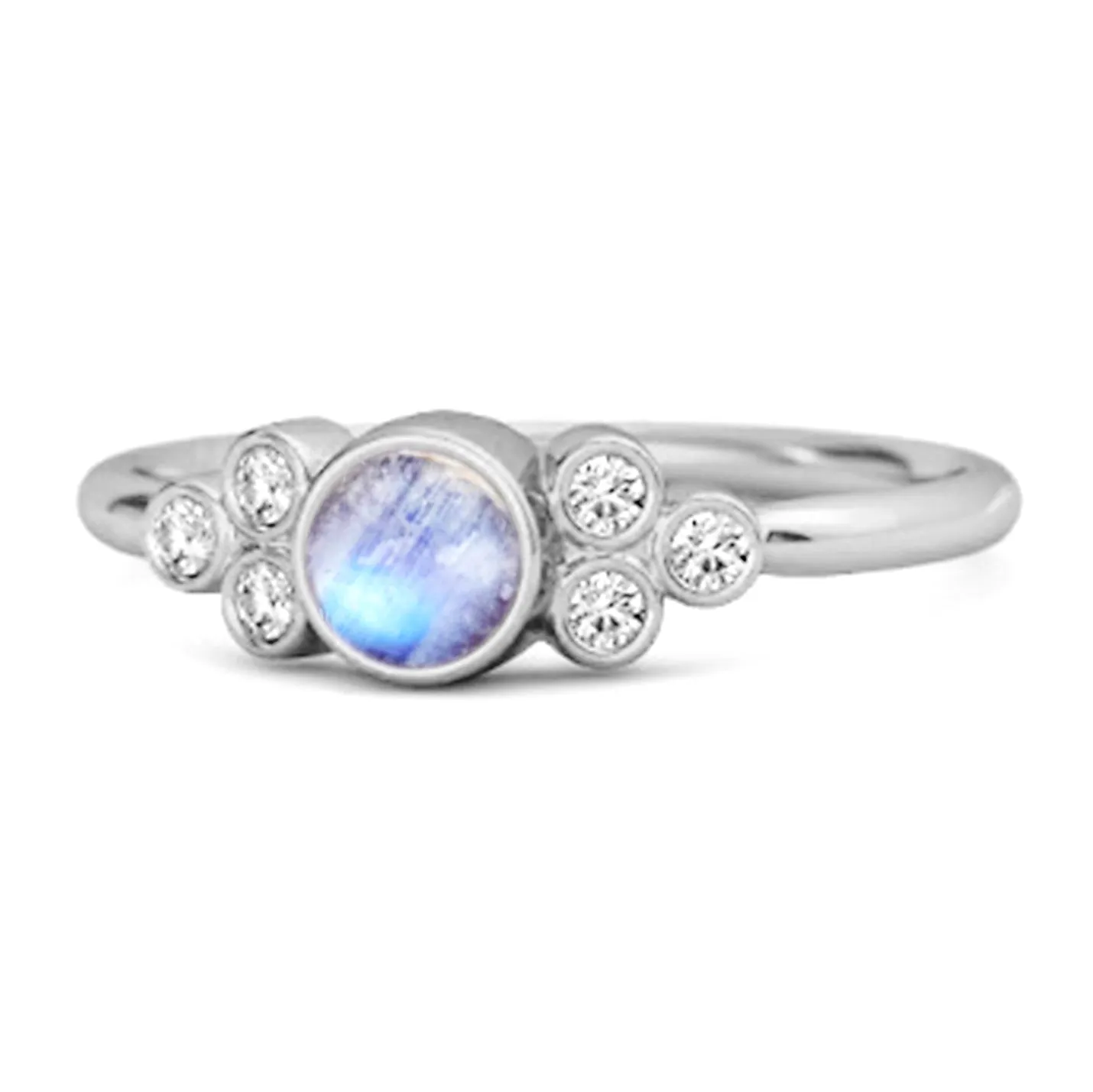 Bezel Set Moonstone 925 Sterling Silver Boho Ring