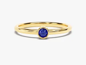 Bezel Set Round Birthstone Ring - Gold Vermeil