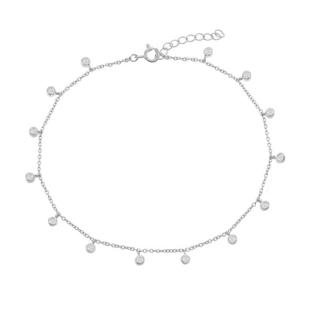 Bezel Sparkle Shaker Anklet