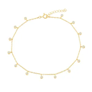 Bezel Sparkle Shaker Anklet