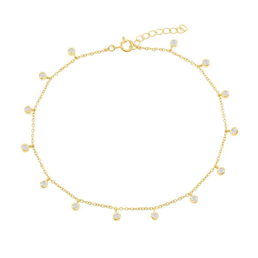 Bezel Sparkle Shaker Anklet