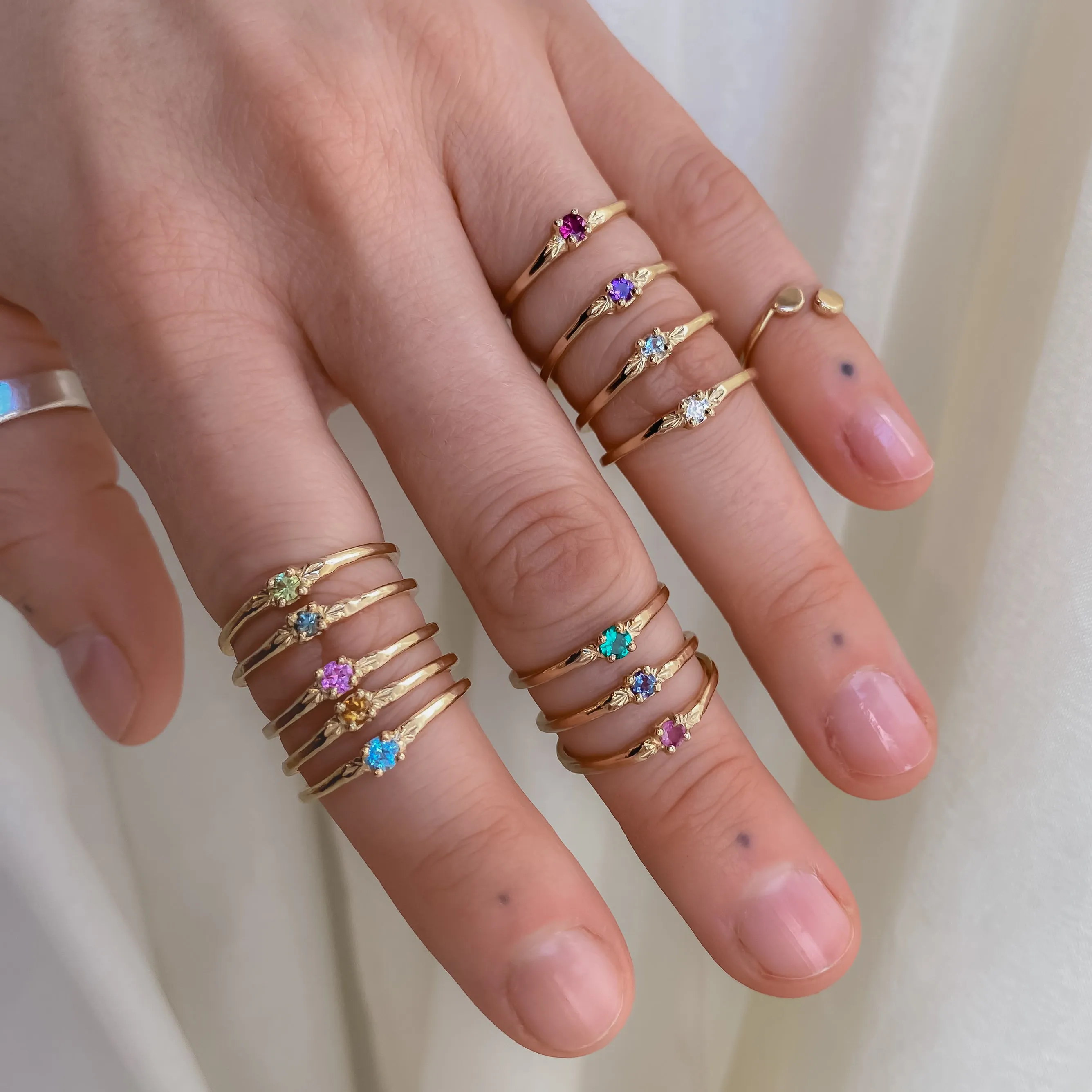 Birthday Sprinkles | 14k Birthstone Rings