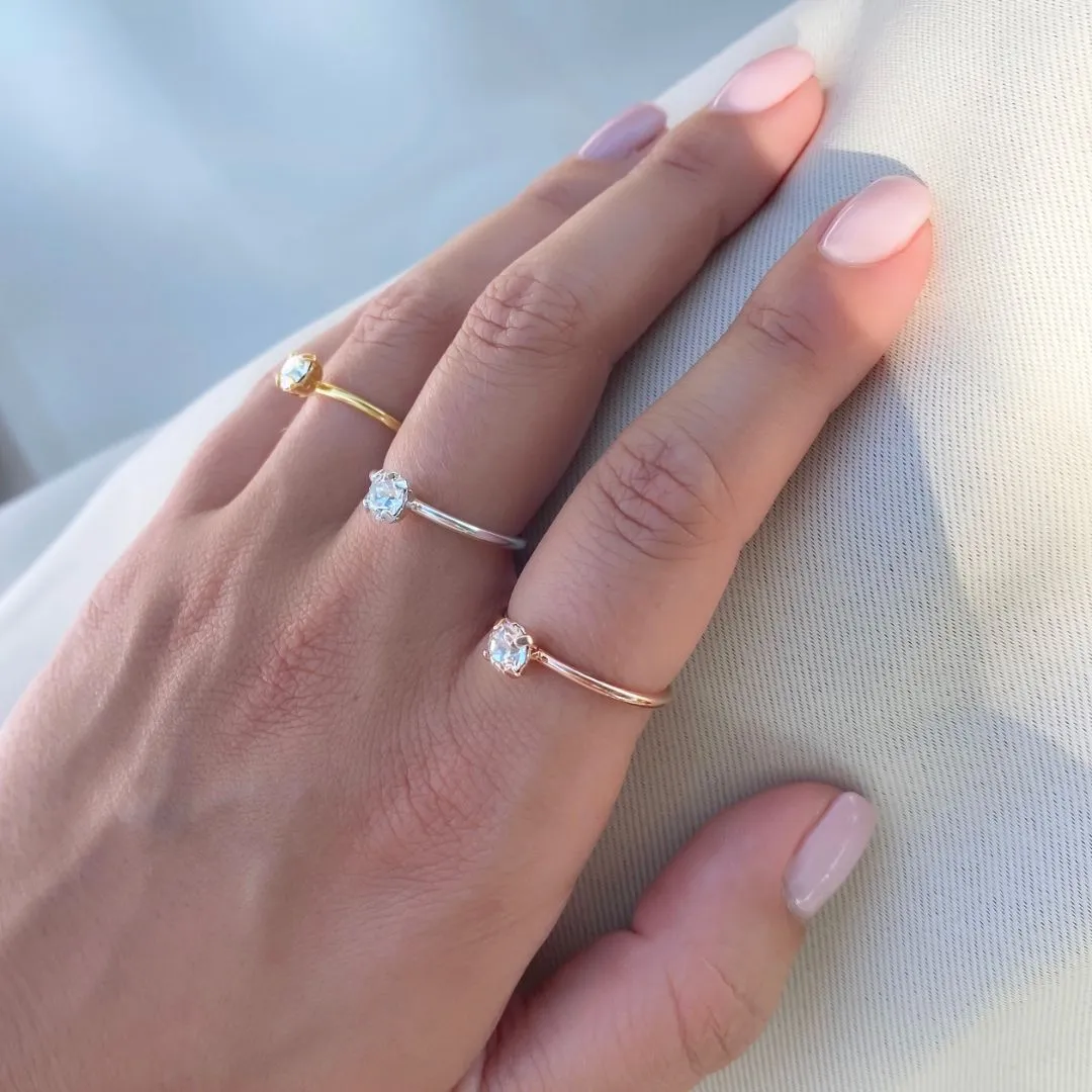 Birthstone Adjustable Stacking Ring