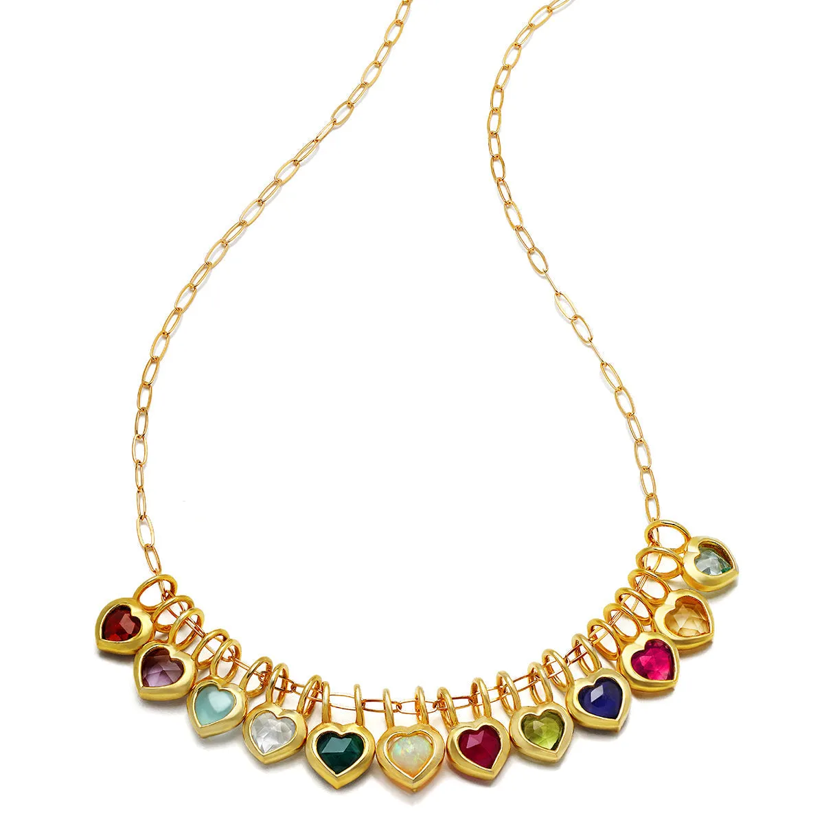 Birthstone Heart Necklace - November Citrine