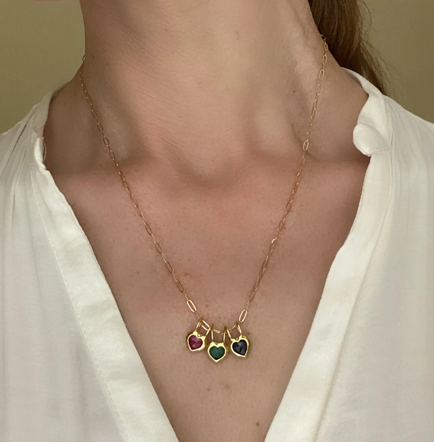 Birthstone Heart Necklace - November Citrine
