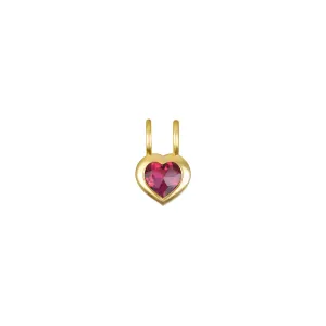 Birthstone Heart Necklace - October Pink Tourmaline
