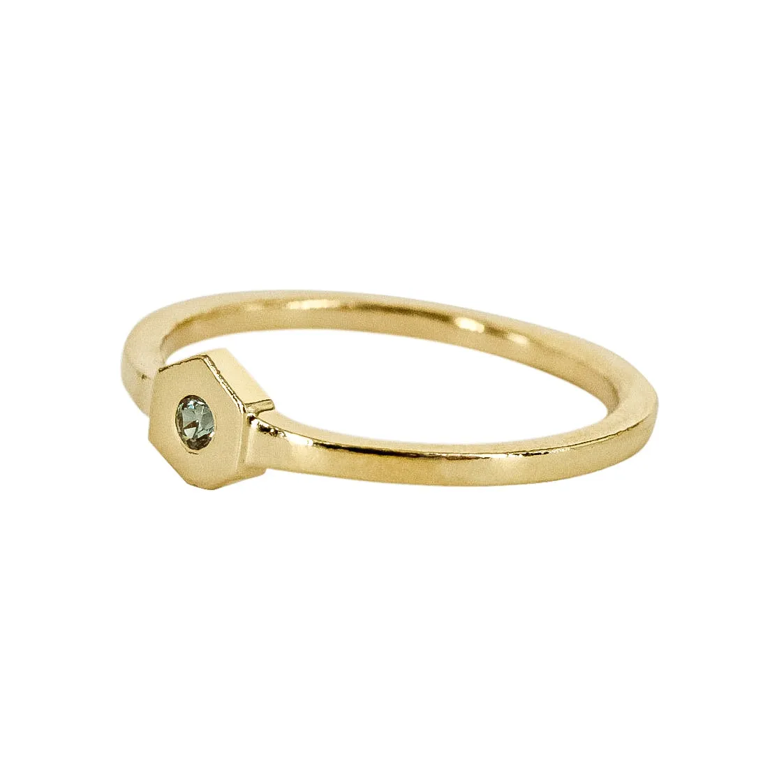 Birthstone Hexagon Ring - Alexandrite - June