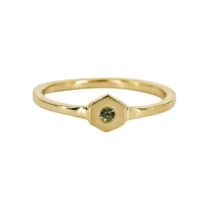 Birthstone Hexagon Ring - Alexandrite - June