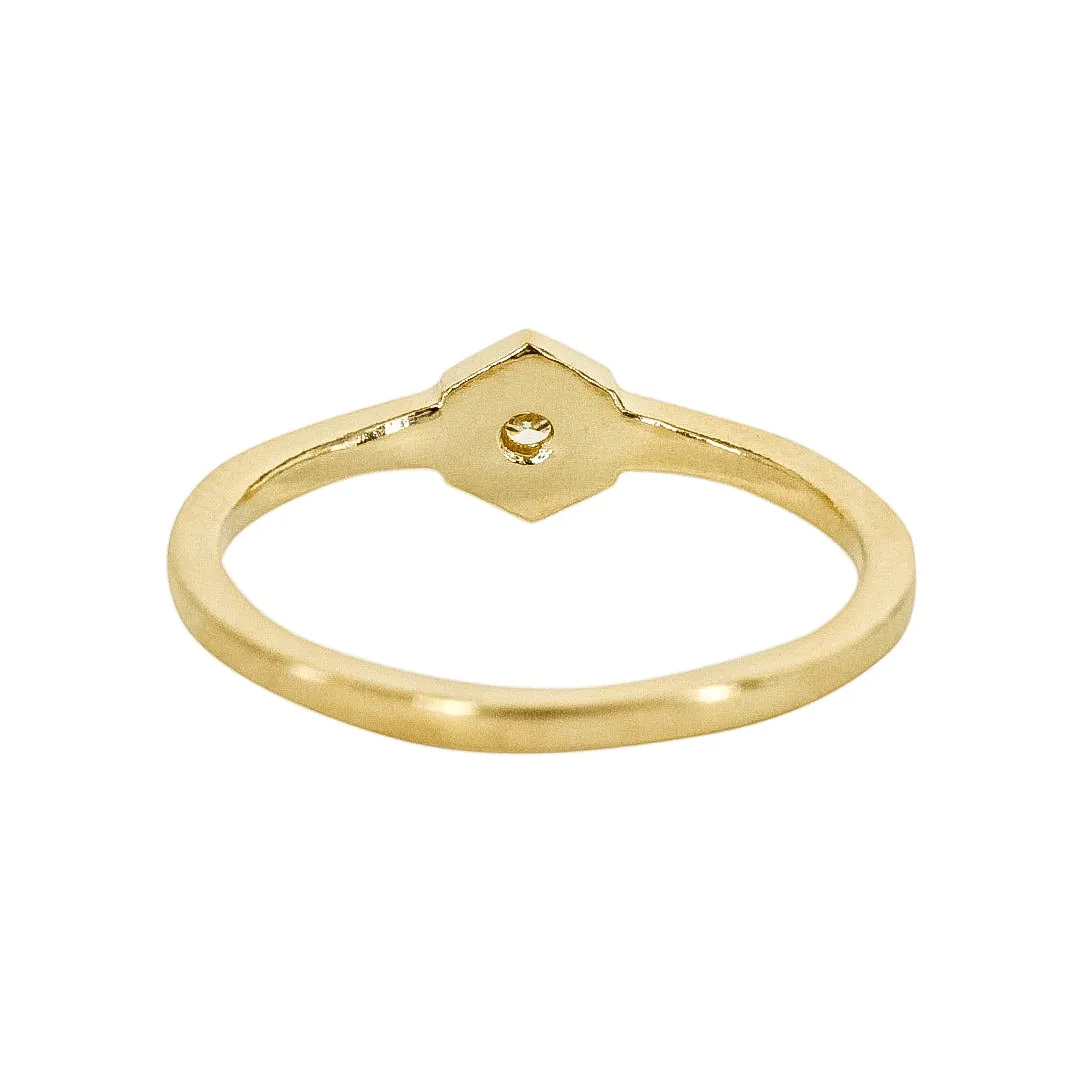 Birthstone Hexagon Ring - April - Diamond