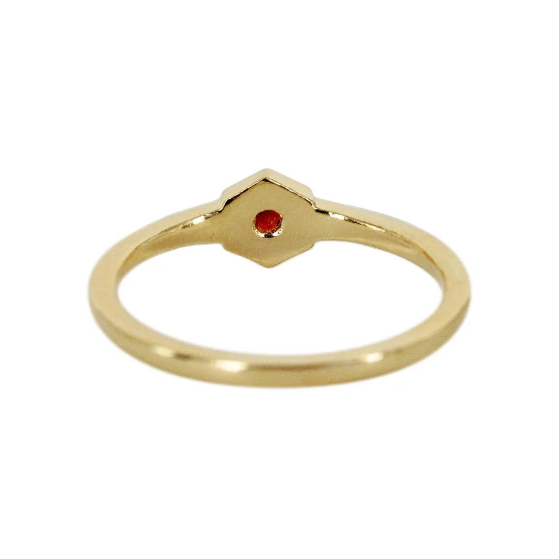 Birthstone Hexagon Ring - January - Garnet