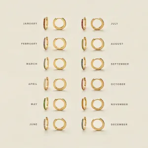 Birthstone Hoops- GOLD SEPTEMBER