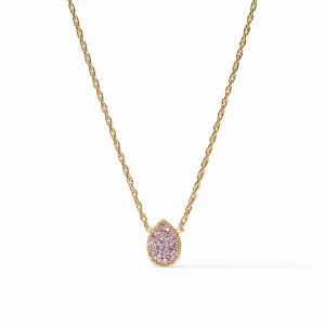 Birthstone Teardrop Delicate Necklace - Amethyst - February