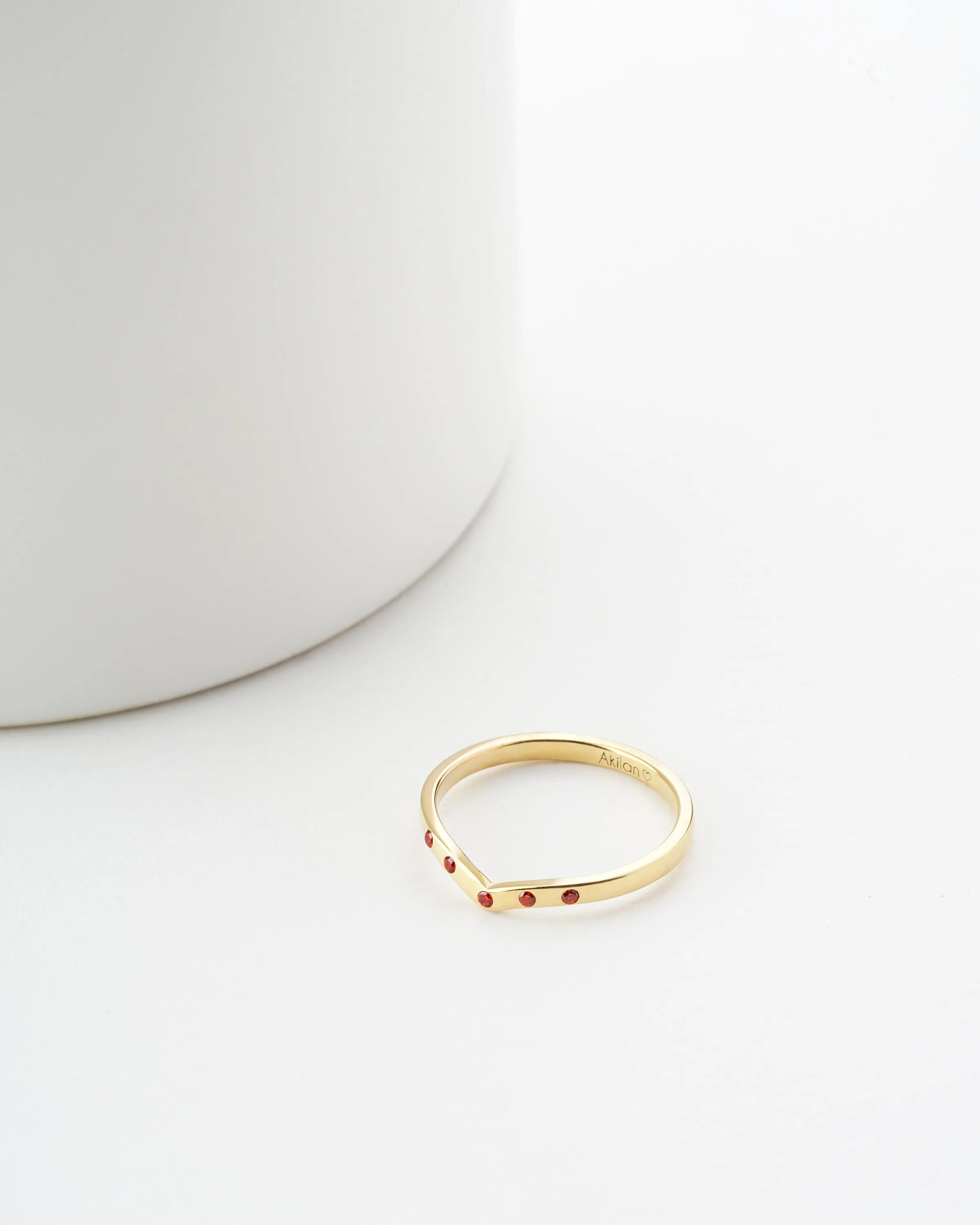 Birthstone Wishbone Ring
