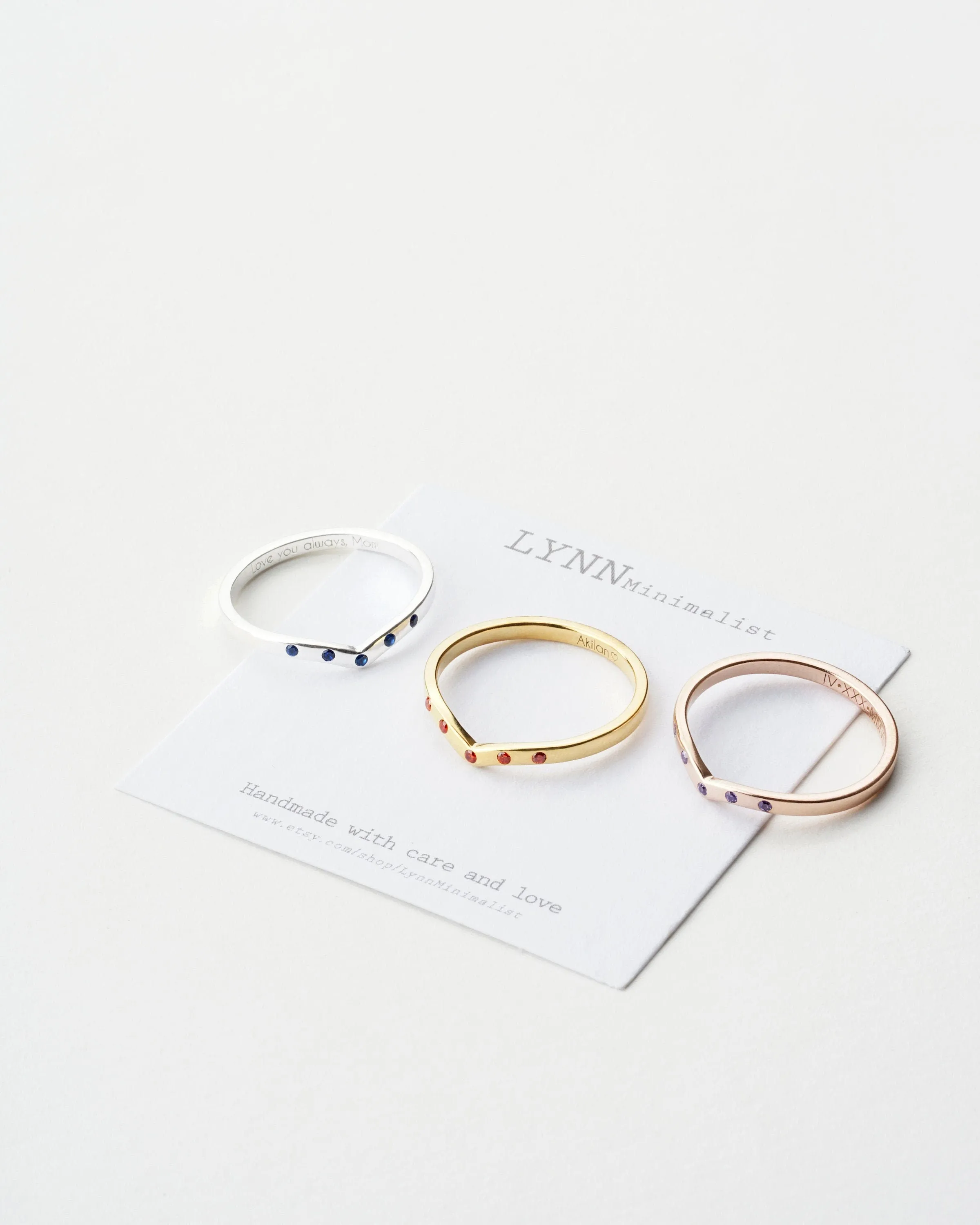 Birthstone Wishbone Ring