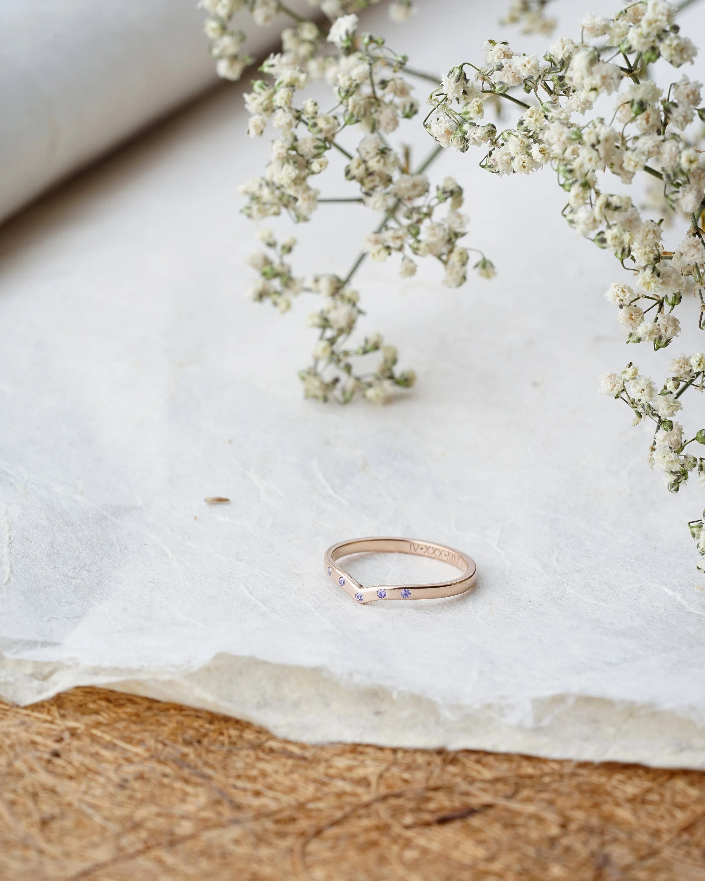 Birthstone Wishbone Ring