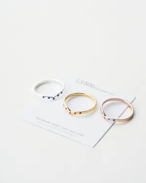 Birthstone Wishbone Ring