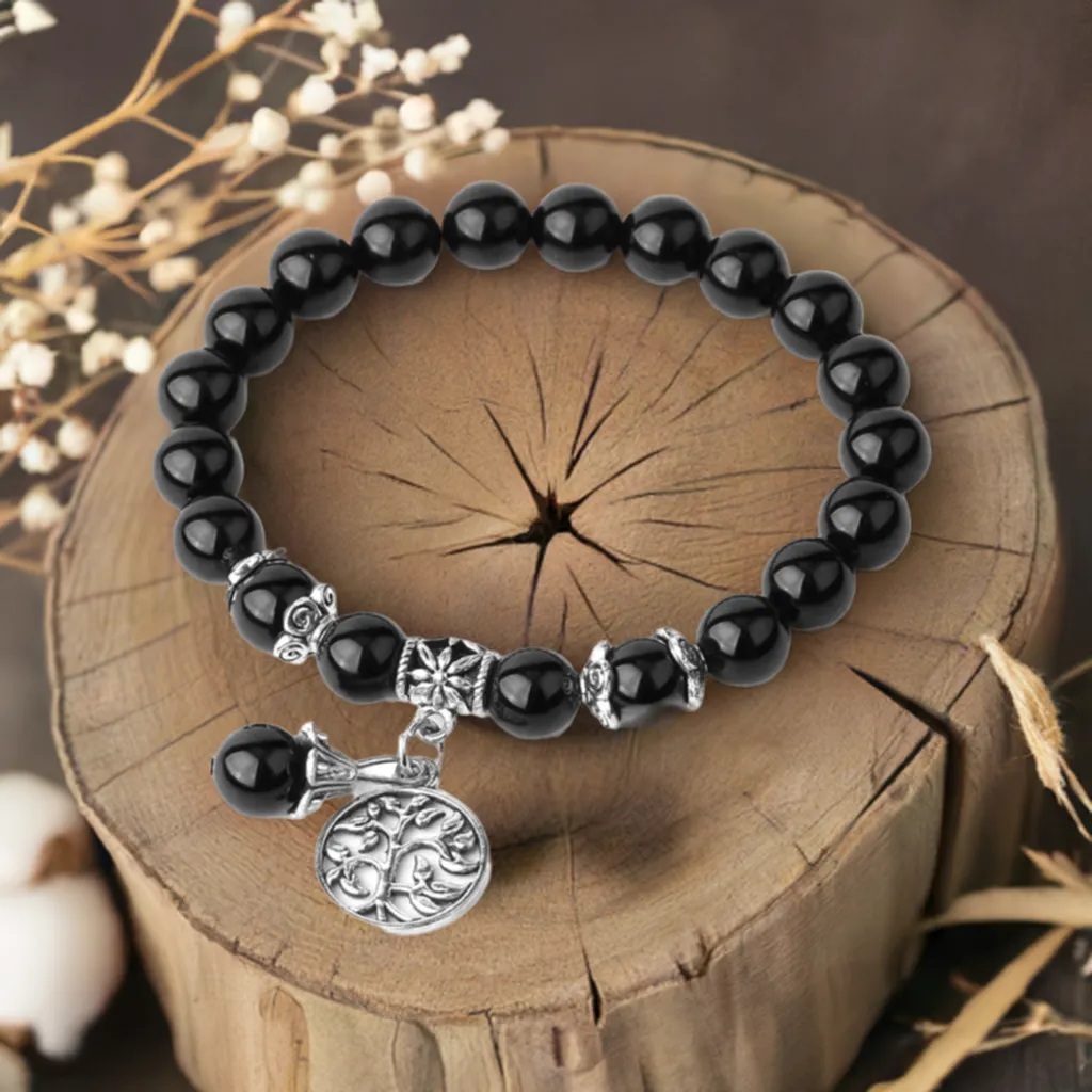 Black Agate Stretch Bracelet