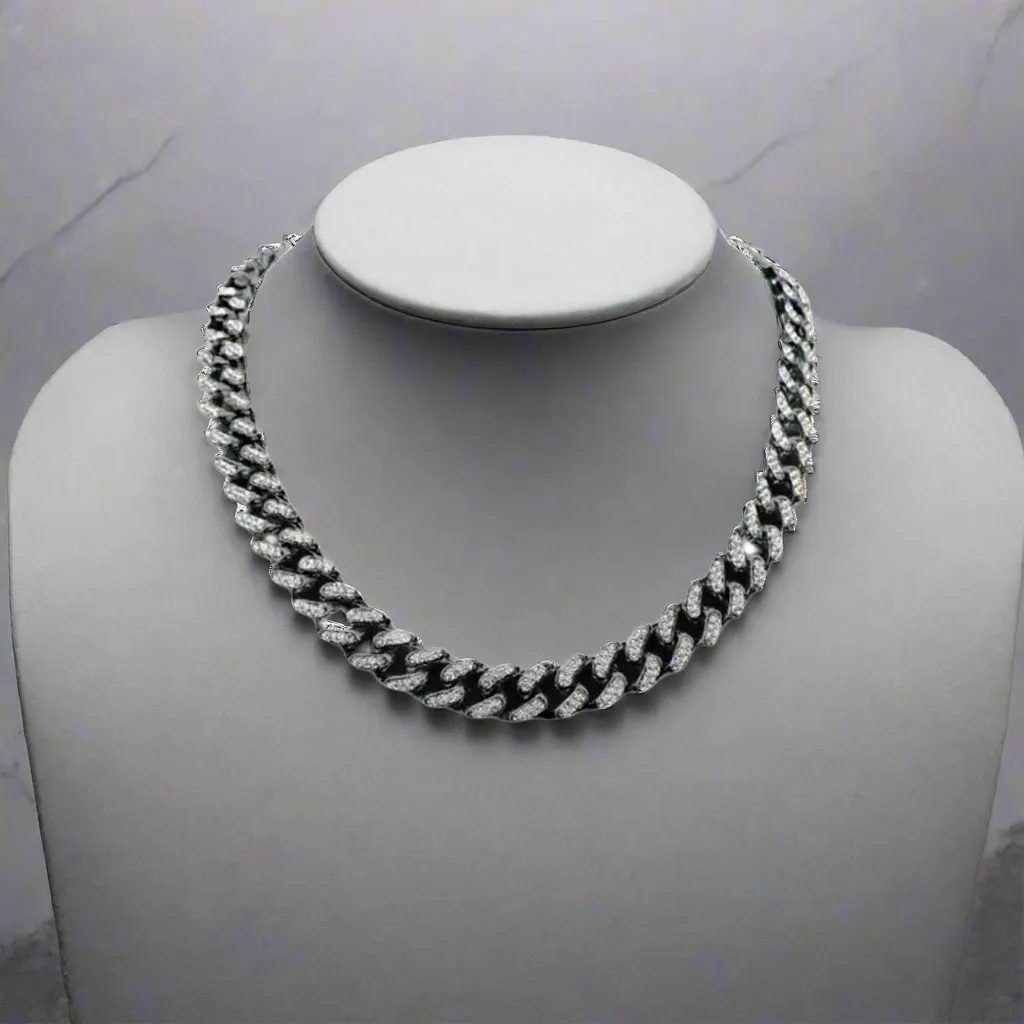 Black Clear Cuban Chain Set 22/8