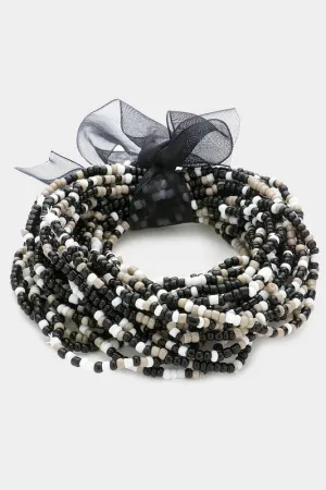 Black-Color Seed Bead Bracelet