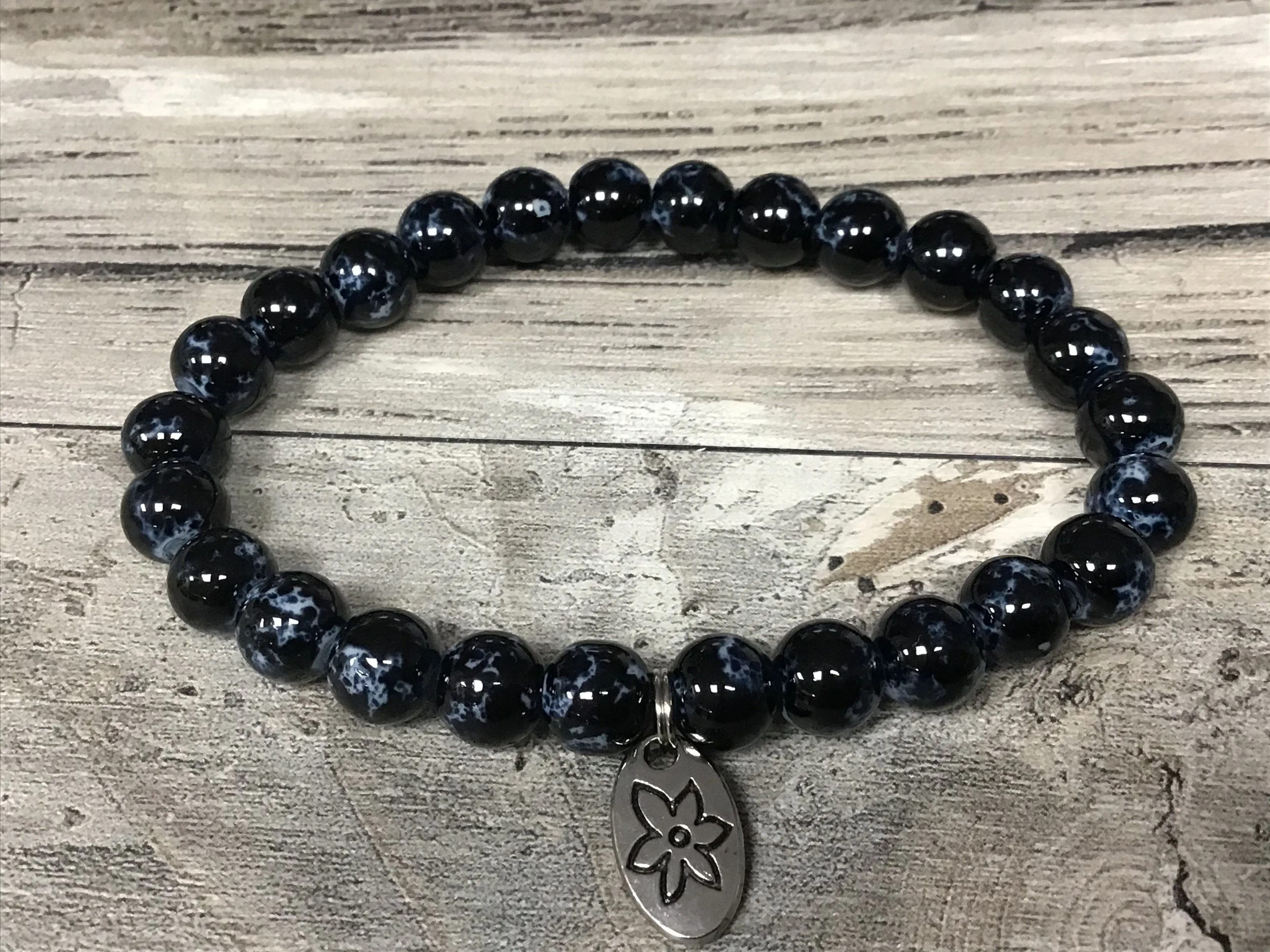 Black-Glass-Charm-Bracelet
