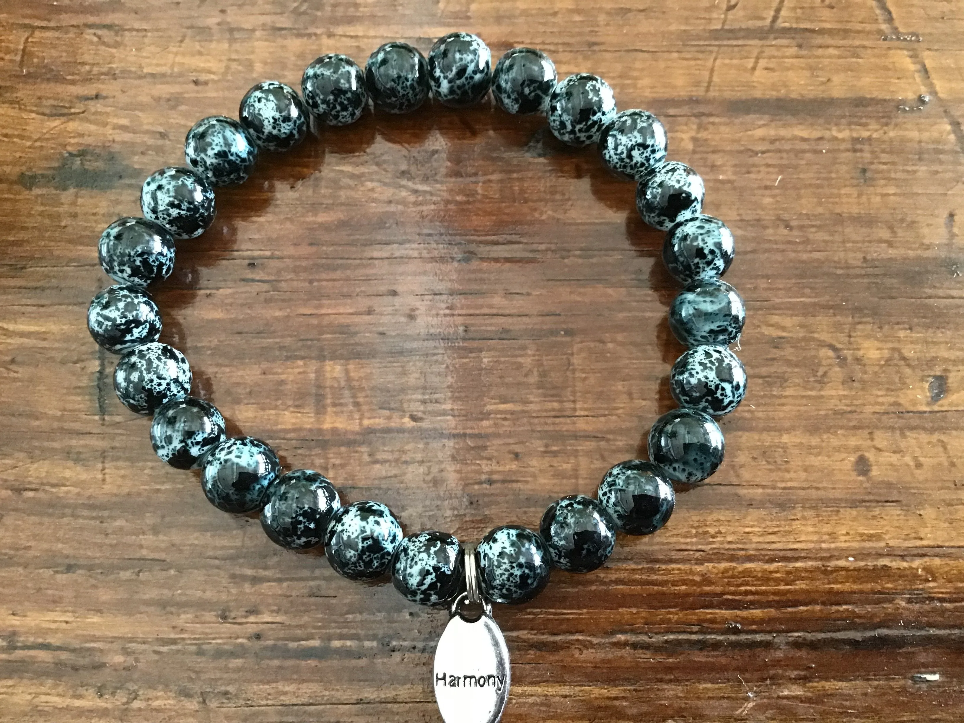 Black-Glass-Charm-Bracelet