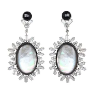 Black Onyx and Mother of Pearl Earrings