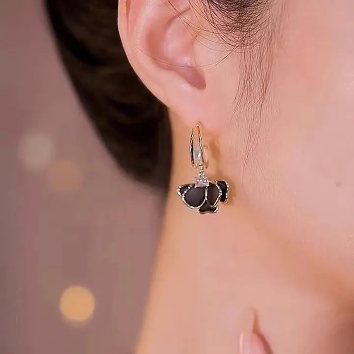 Black Petal Earrings