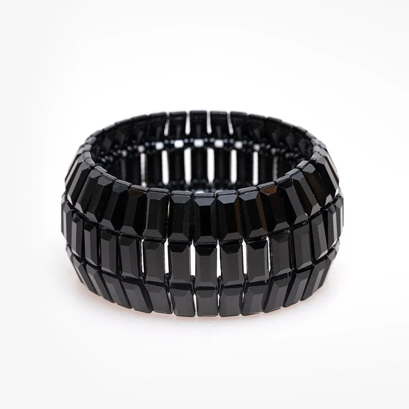 Black Rhinestone Stretch Bracelet