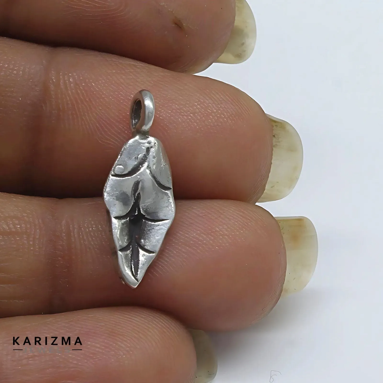 Black Thread 925 Sterling Silver Oxidized Leaf style Women single Anklet