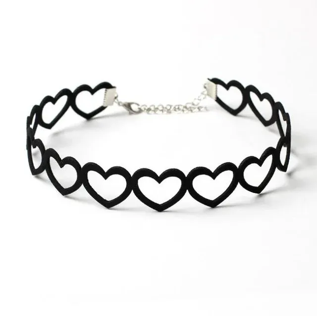 Black Velvet Choker Necklace Gold Chain Bar Chokers Necklace For Women