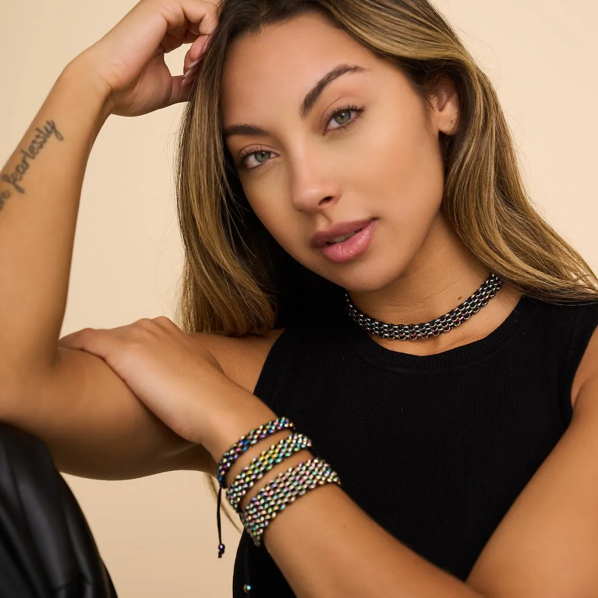 Black x Unicorn Silver | Kismet Links | Choker Necklace