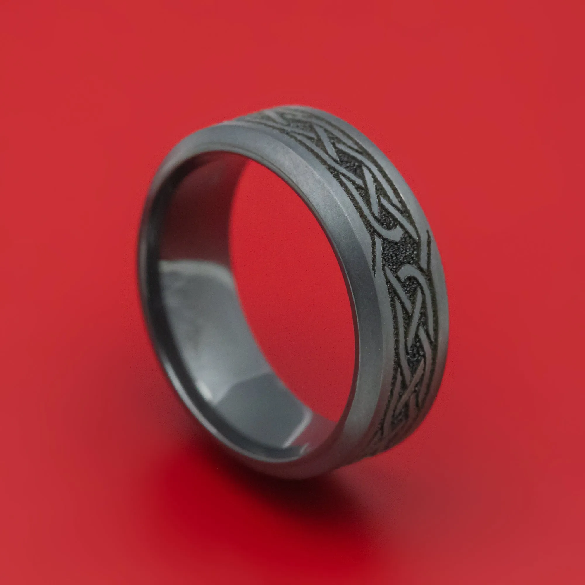 Black Zirconium Celtic Knot Ring