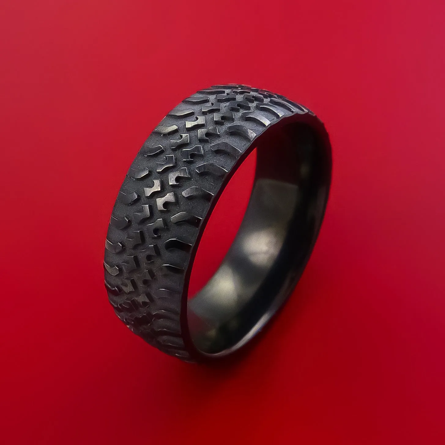 Black Zirconium Truck Tire Tread Ring Custom Made Band